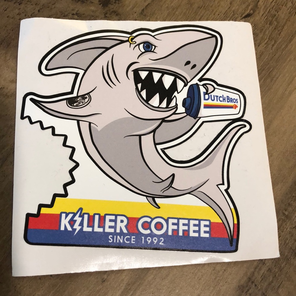 Dutch Bros Sticker - Shark “Killer Coffee”